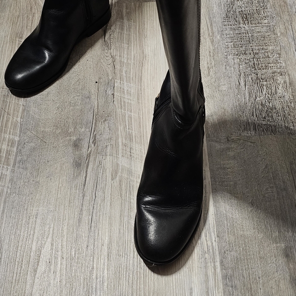 Authentic Tory Burch Kneel High Black Leather Riding Boots - Picture 9 of 16